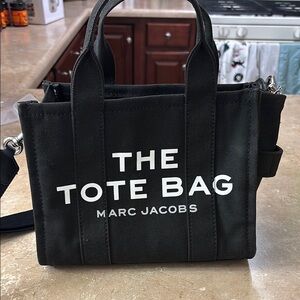 Marc Jacobs mini traveler tote in black canvas